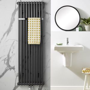 Zehnder Charleston Bar Anthracite 2 Column Radiator 892 x 486mm