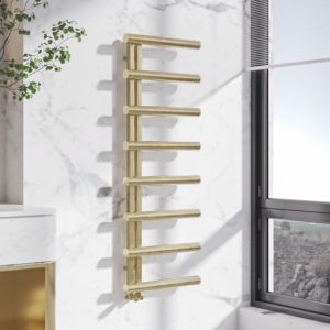 Zehnder Chime Brushed Brass Designer Towel Rail 1000 x 500mm