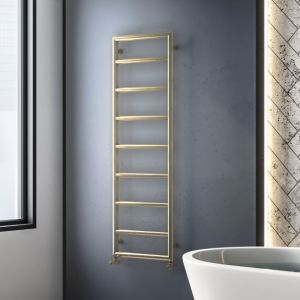 Zehnder Pera Brushed Brass Designer Towel Rail 800 x 500mm