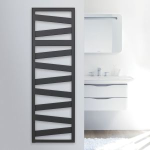 Zehnder Ribbon Matt Black Designer Towel Rail 1266 x 500mm