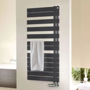 Zehnder Roda Spa Asym Left Hand Anthracite Designer Towel Rail 805 x 550mm