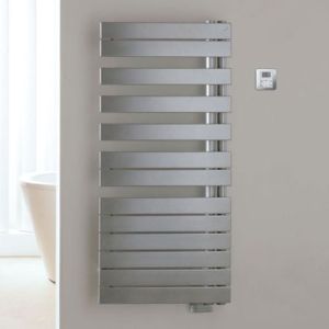 Zehnder Roda Spa Asym Left Hand Titane Designer Towel Rail 1676 x 550mm