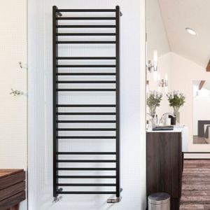 Zehnder Stellar Spa Matt Black Stainless Steel Towel Rail 788 x 600mm