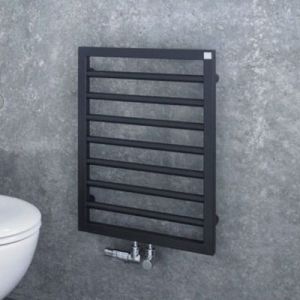 Zehnder Subway Matt Black Towel Rail 613 x 450mm