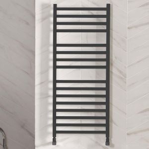 Zehnder Vision Matt Black Towel Rail 1176 x 600mm